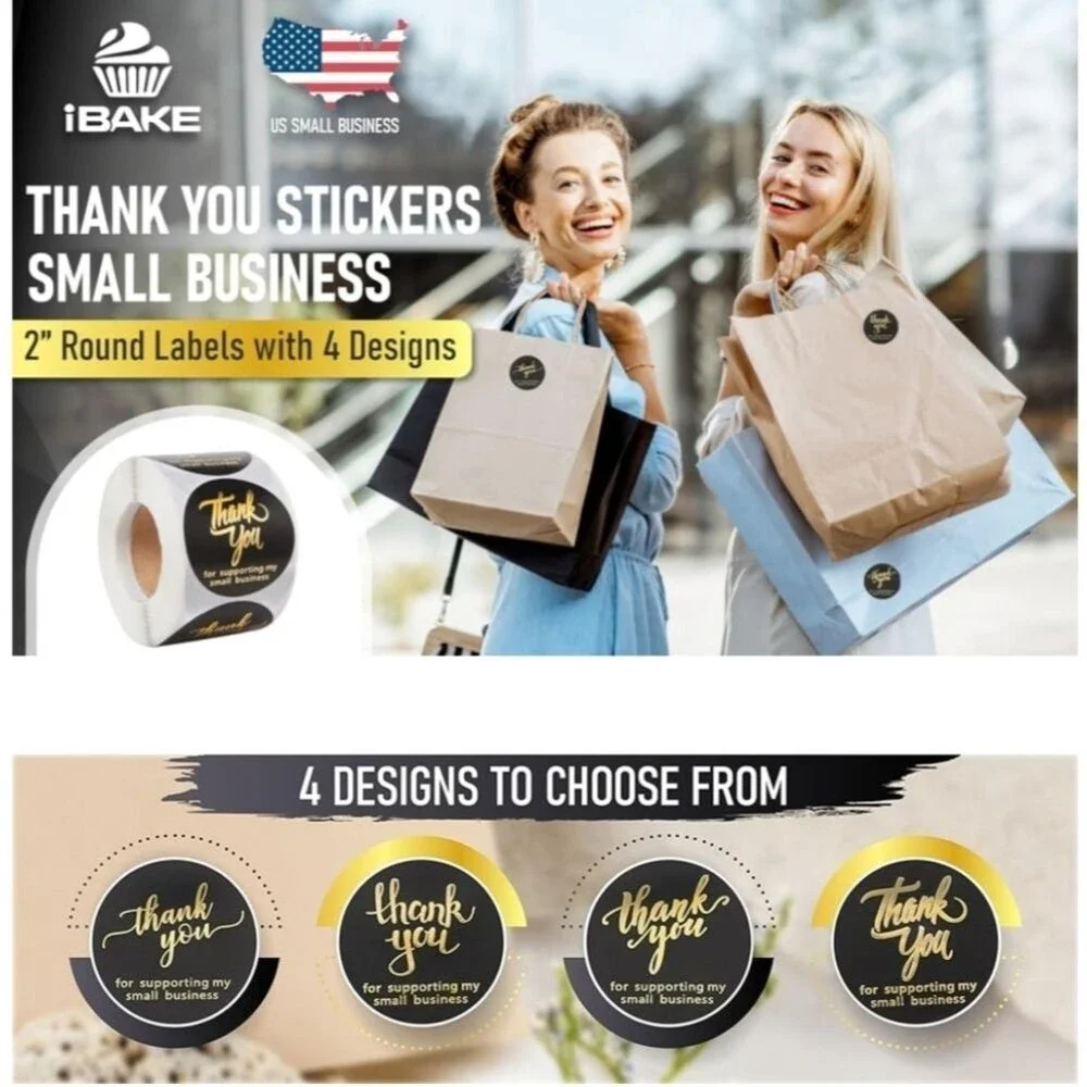 Thank you stickers for supporting small business stationary
